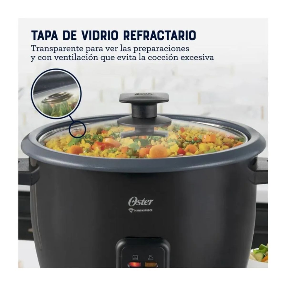 OSTER - Arrocera de 10 Tazas DiamondForce Oster CKSTRCB10DFBLK 053 de 1.8L