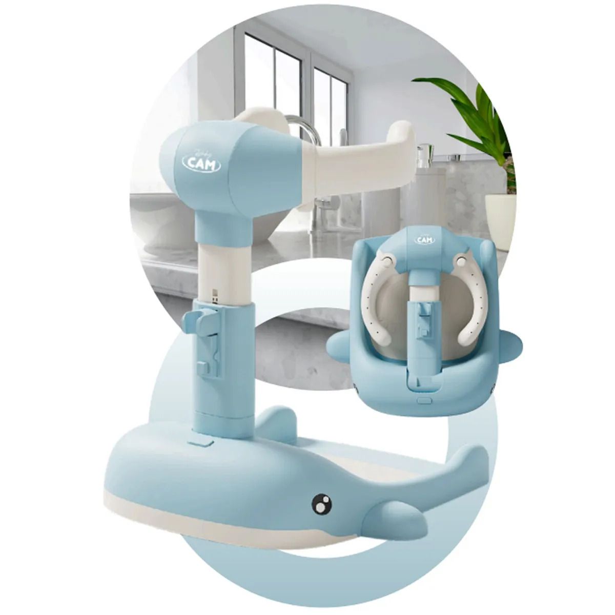 BABY CAM - Soporte de Baños para Bebés «NUBBI» Delfin Blue