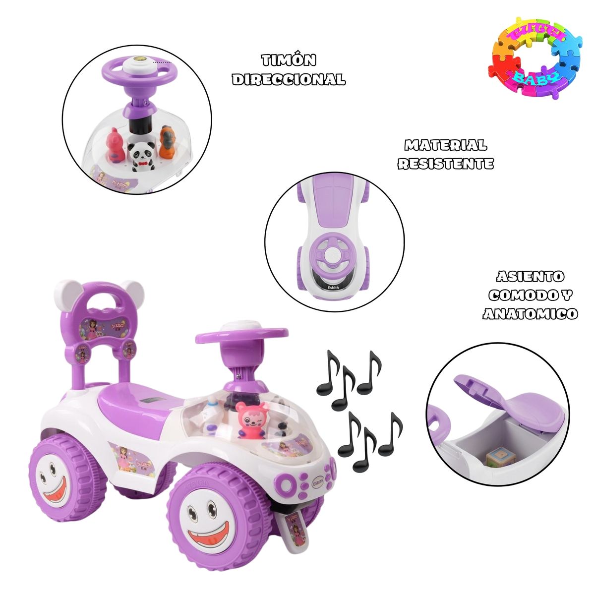 CAM IL MONDO DEL BAMBINO - CORREPASILLO BUGGY MUSICAL CON LUCES PANDITA -