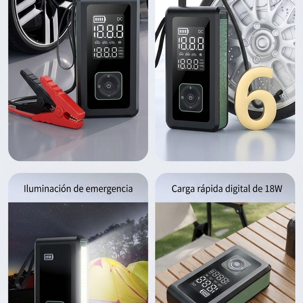 OEM - Arrancador de Batería 5 en 1 Linkmax Compresor 150 PSI Power Bank 15000 mAh  y Luz LED de Emergencia