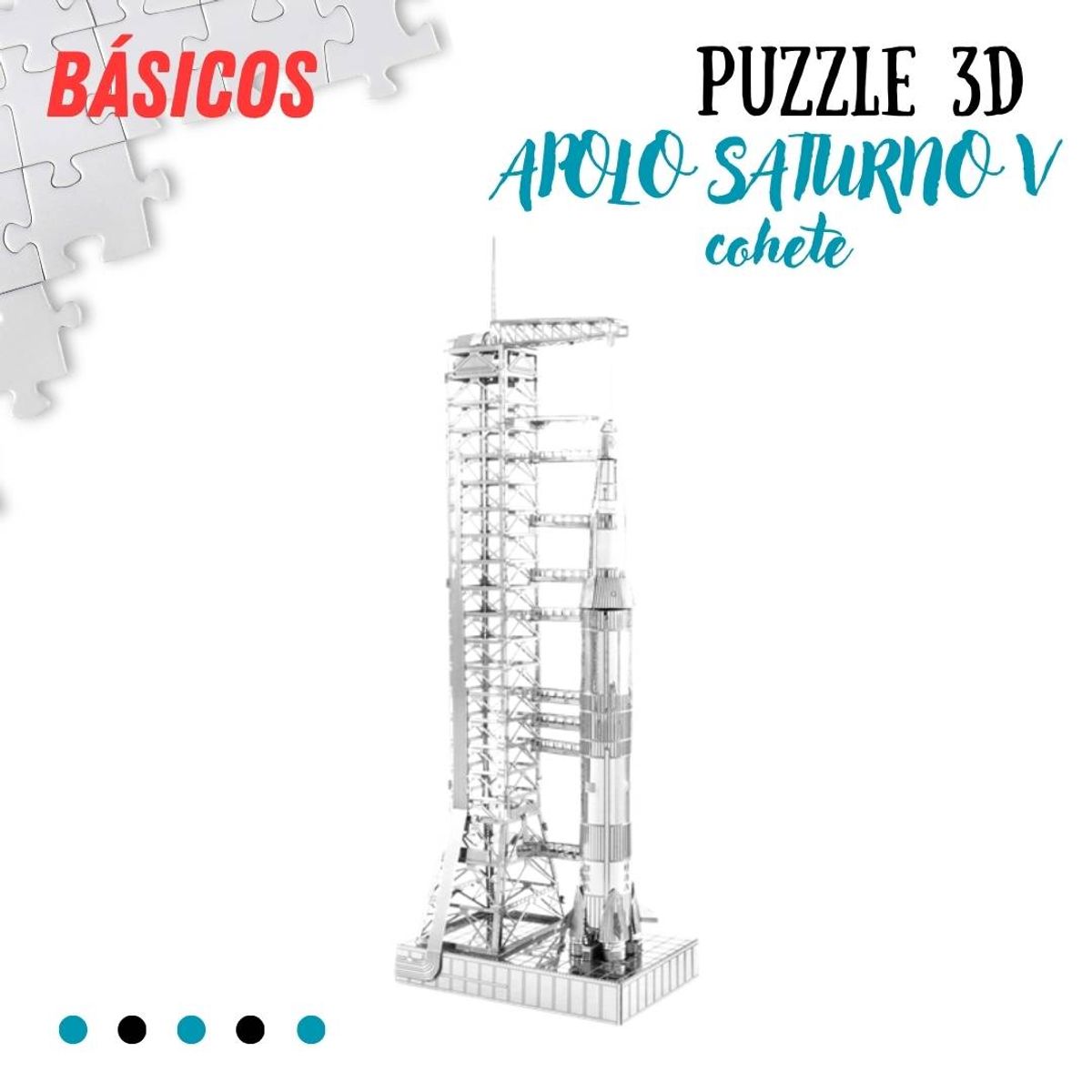 SHEEPBUSTER - Rompecabezas Armable 3D COHETE Apolo Saturno V para Niños y Adultos