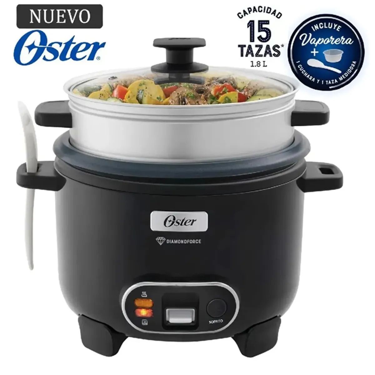 OSTER - Olla Arrocera Oster Negro DiamondForce 15 Tazas CKSTRC15DFBLK