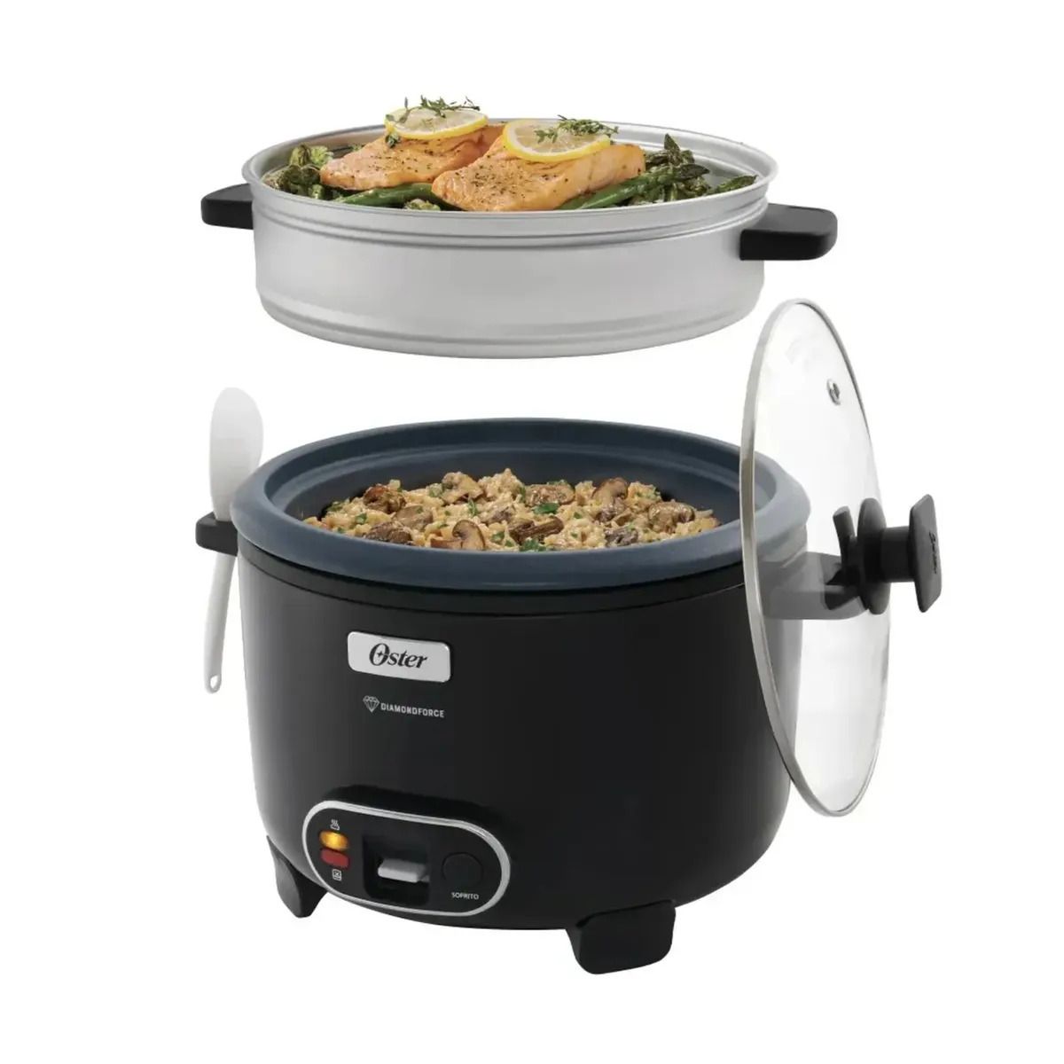 OSTER - Olla Arrocera Oster Negro DiamondForce 15 Tazas CKSTRC15DFBLK