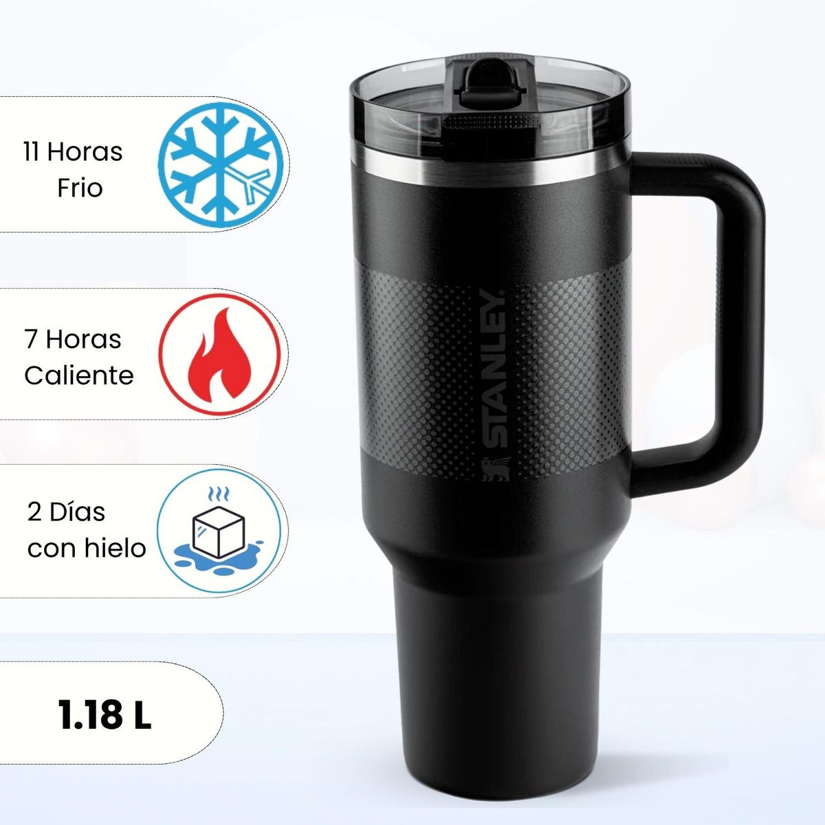 STANLEY - Quencher Adventure con Pajita Abatible Black Fade Stanley 1.18 L