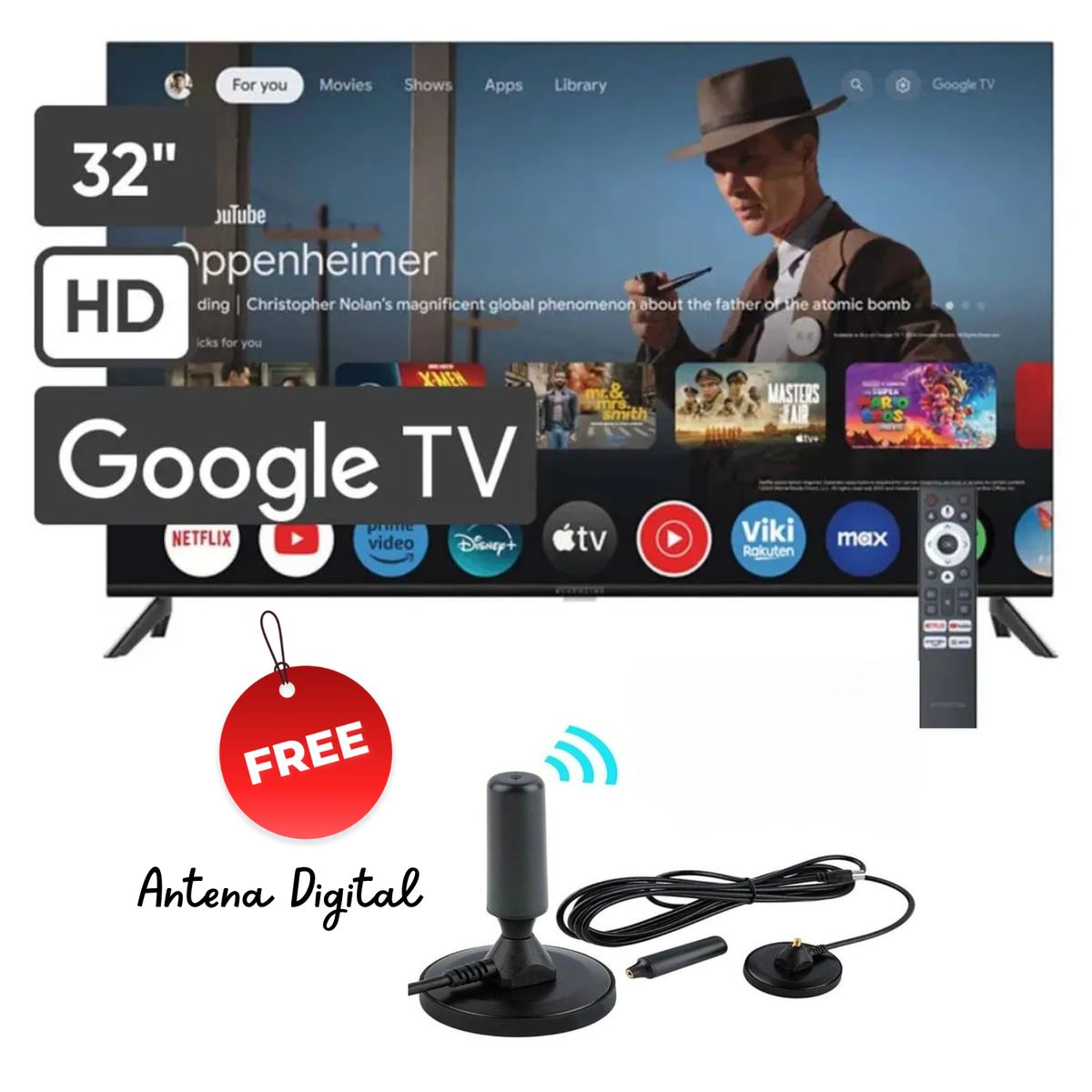 BLACKLINE - Televisor Blackline 32 Pulgadas Smart Tv Google TV HD BL32-T3000HD + Antena Digital Gratis