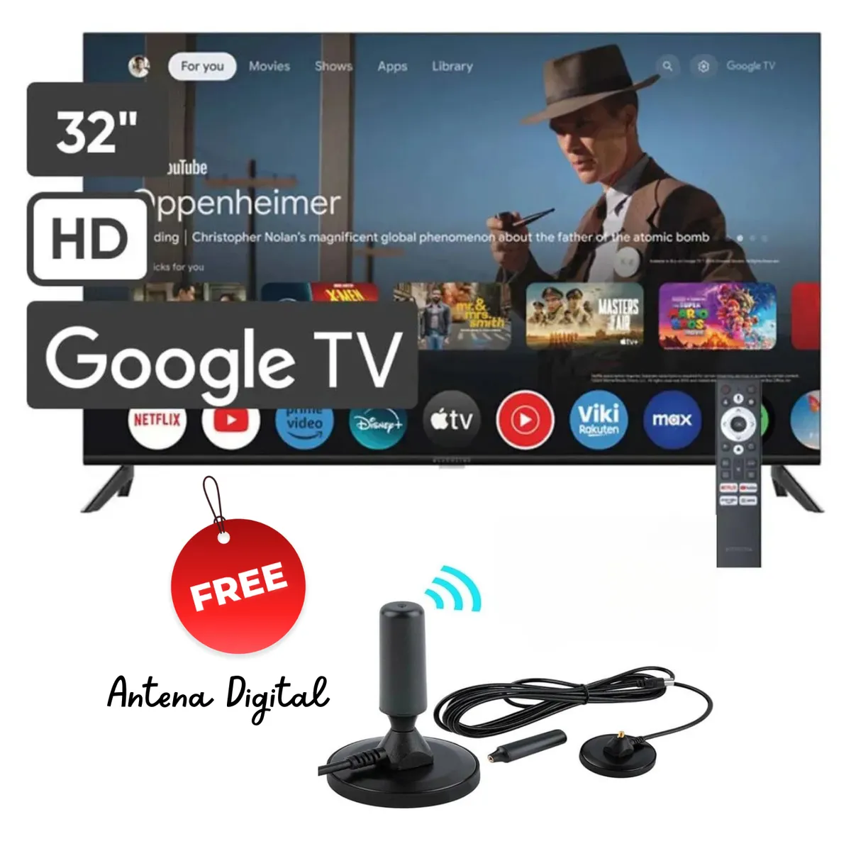 BLACKLINE - Televisor Blackline 32 Pulgadas Smart Tv Google TV HD BL32-T3000HD + Antena Digital Gratis