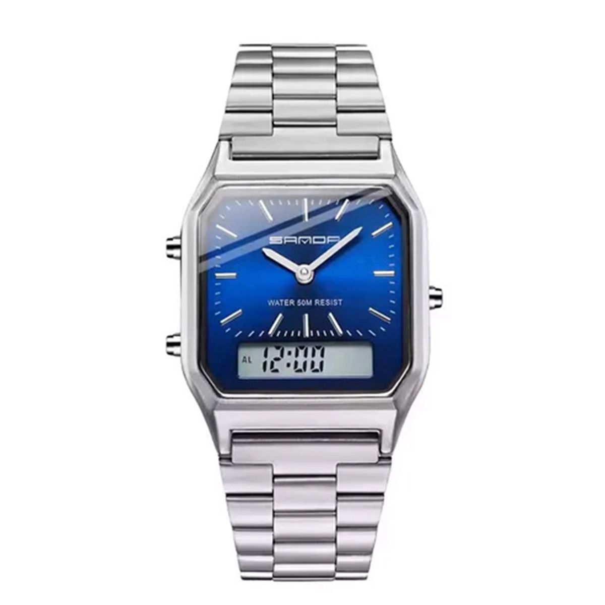 SANDA - RELOJ SANDA 747 / 6126 ORIGINAL PLATEADO/AZUL CUARZO/DIGITAL - SAN-144