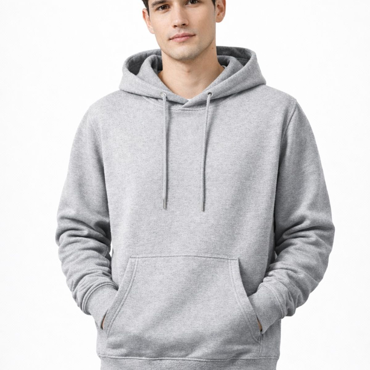 ENKI - Polera Hoodie Hombre Melange Algodón Franela Con Capucha Estilo Urbano