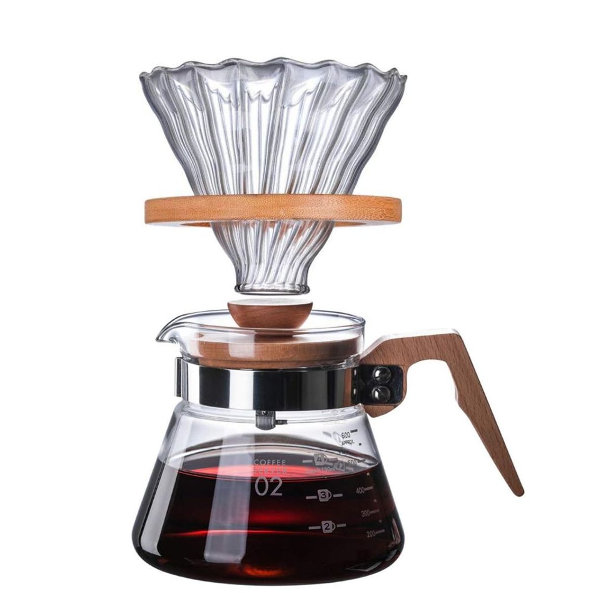 GENERICO - KIT v60 base de madera + decanter 600 ml