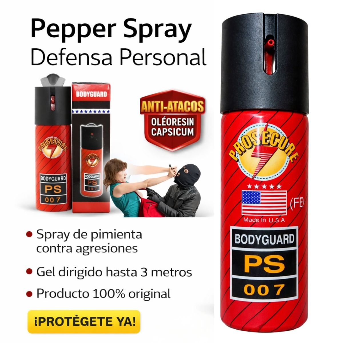 OEM - Spray Pimienta 60ml Portátil Compacto Uso Diario