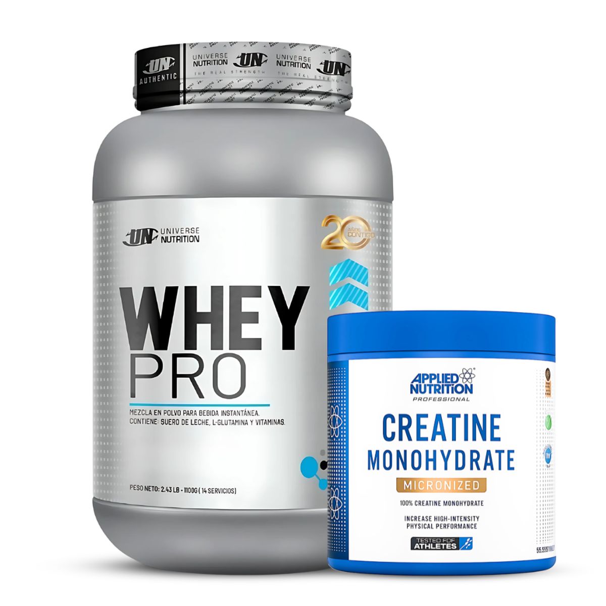 Universe Nutrition - Whey Pro 1.1 KG Proteina Whey - Cookie and Cream + Creatina Applied Nutrition 250 G