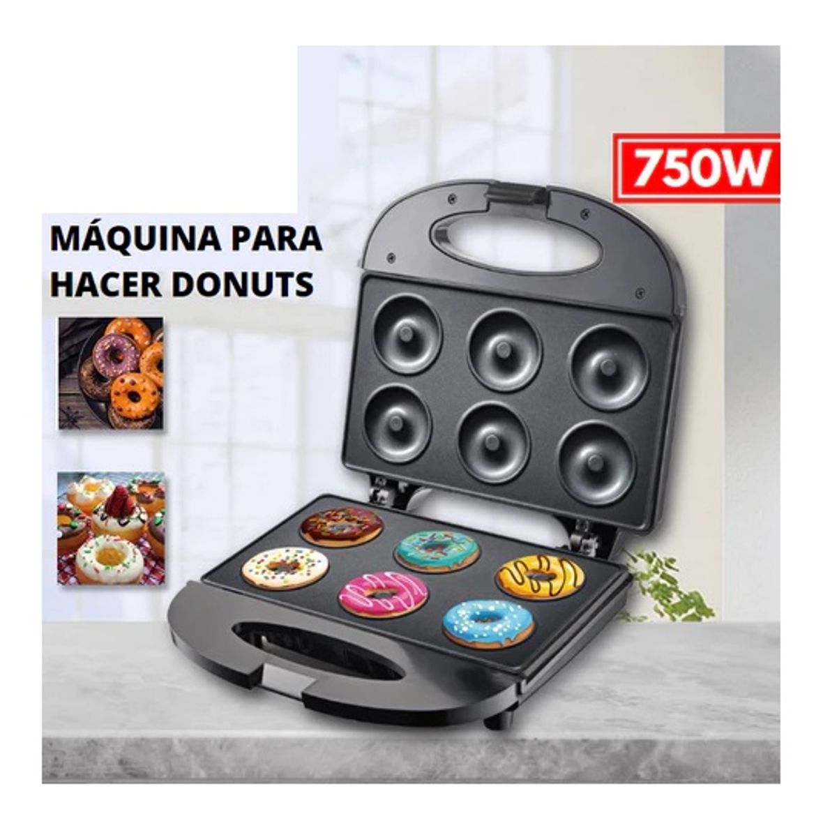 RAFF - Máquina De Donas Mini Donut Maker 6 Rosquillas Raf 247