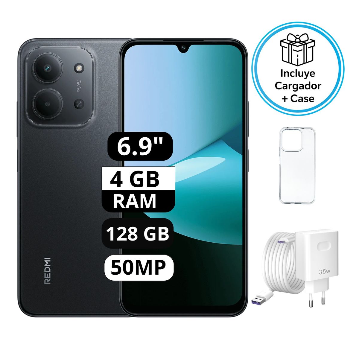 REDMI - Xiaomi Redmi 15C 4RAM 128GB Negro