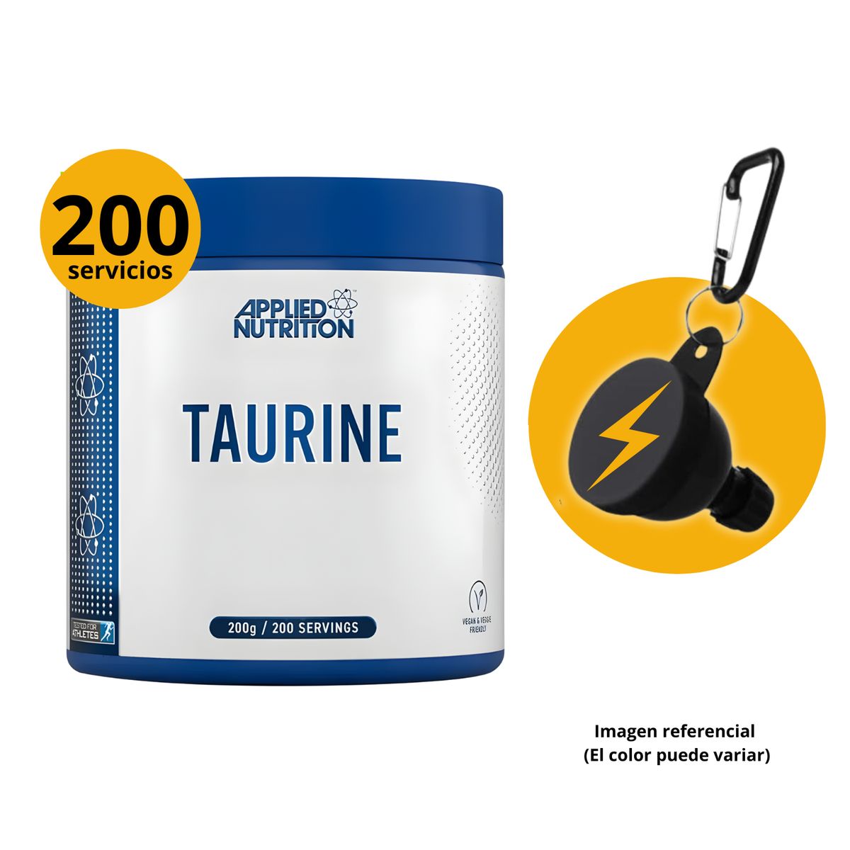 APPLIED NUTRITION - TAURINA 200GR + PORTASUPLEMENTO - APPLIED NUTRITION