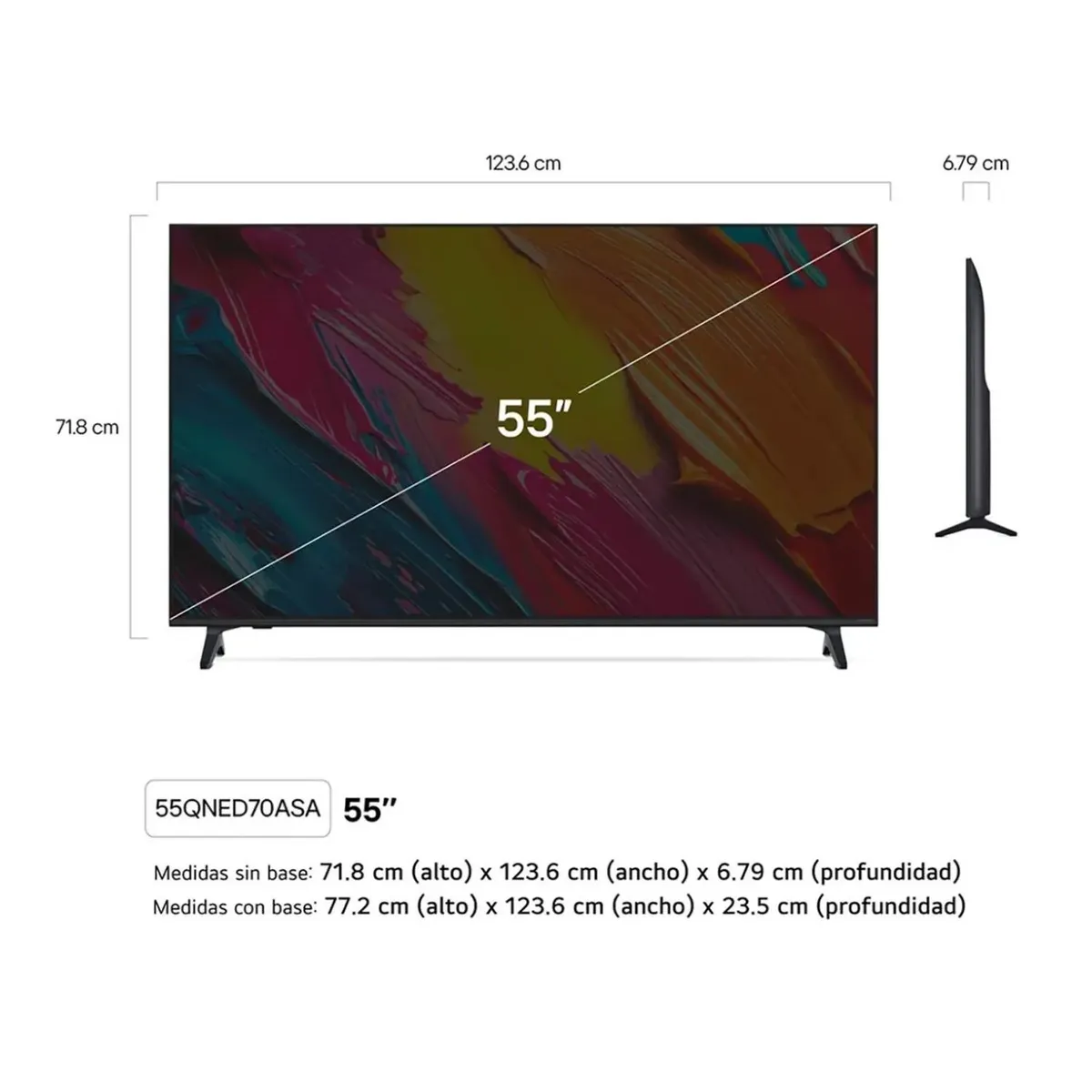 LG - Televisor LG 55" QNED Smart UHD 4K Thinq Ai 55QNED70ASA 2025