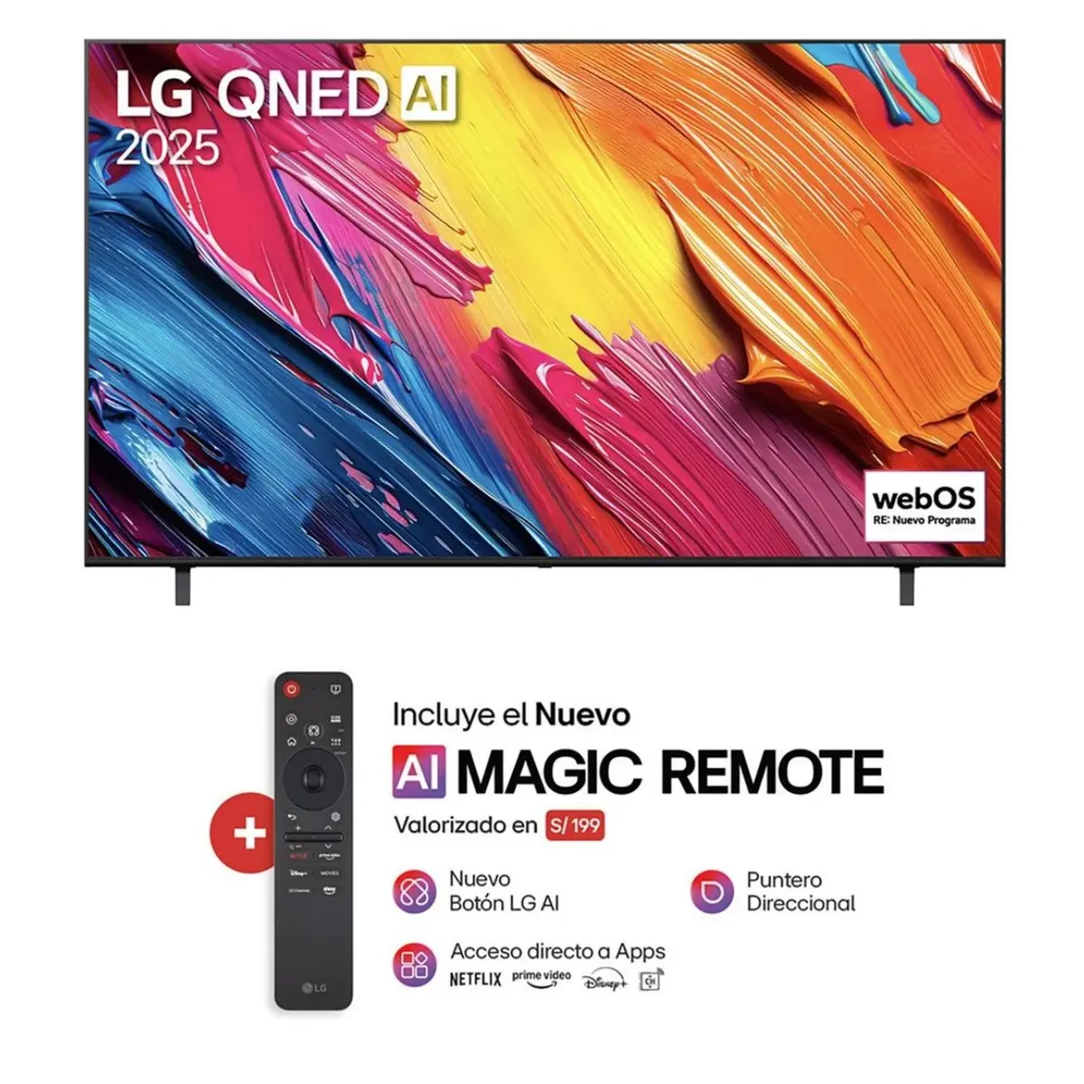 LG - Televisor LG 55" QNED Smart UHD 4K Thinq Ai 55QNED70ASA 2025
