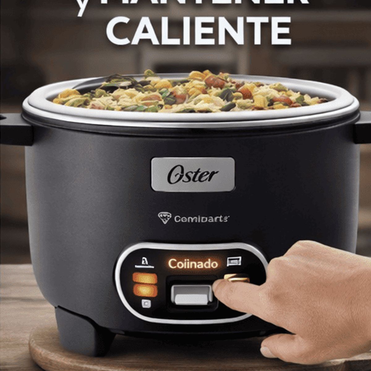 OSTER - Olla Arrocera Oster 3 en  1  2.2L (12 Tazas) con Sofrito y Vaporera Antiadherente DiamondForce CKSTRC12DFBLK
