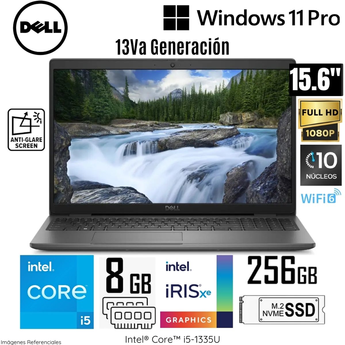 DELL - Laptop Dell Latitude 3540 (CN1D2) Intel Core i5-1335U 8GB RAM 256GB SSD 15.6"  FHD WIND11 PR - Silver