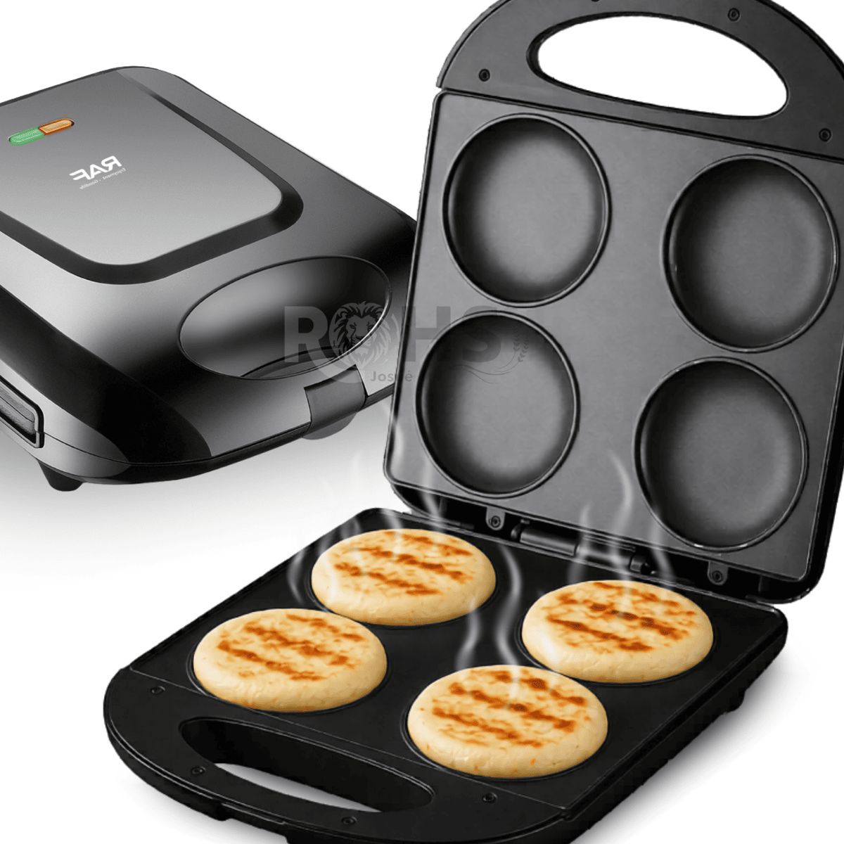 OEM - Máquina Para Pancakes Y Arepas RAF 1400W Antiadherente De 4 Cavidades