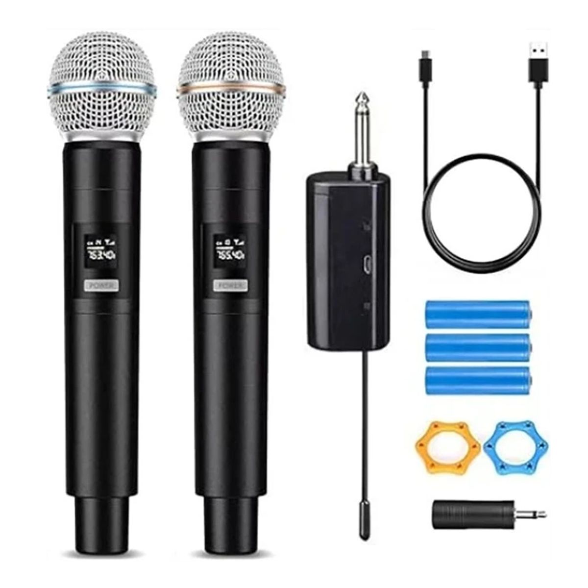 SEISA - Micrófonos Inalámbricos Recargables SEISA GE5-2  Karaoke, Eventos y Presentaciones con Sonido Claro