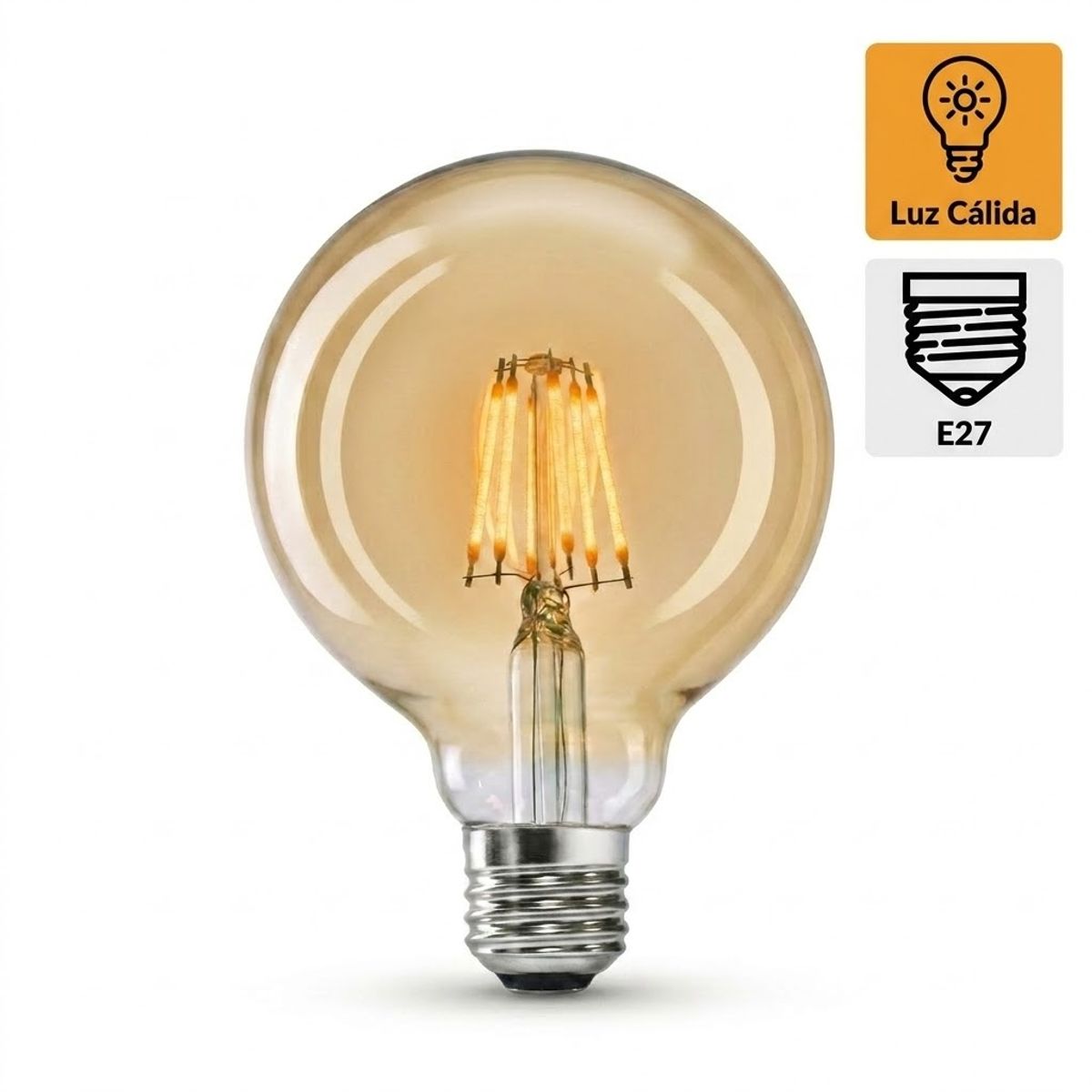 Foco LED G95 Bola G95 Vintage 8W E27 Luz Cálida EXTRALED, marca EXTRALED - Foto 2