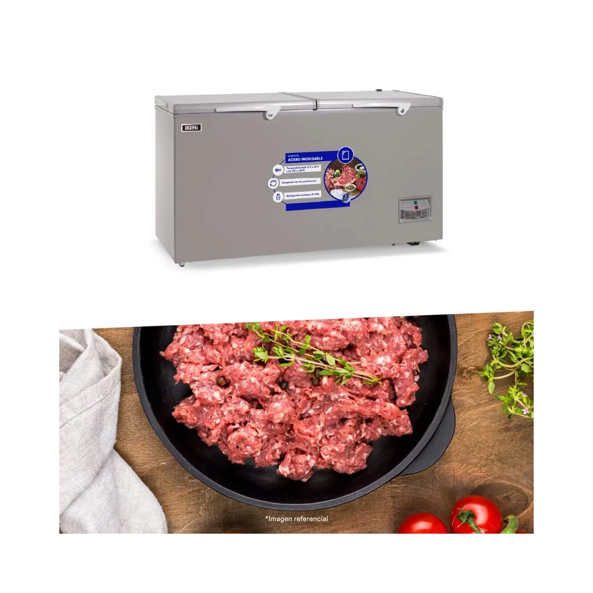 ILUMI - Congeladora Dual Ilumi 440 Litros TFI-4402 Gris