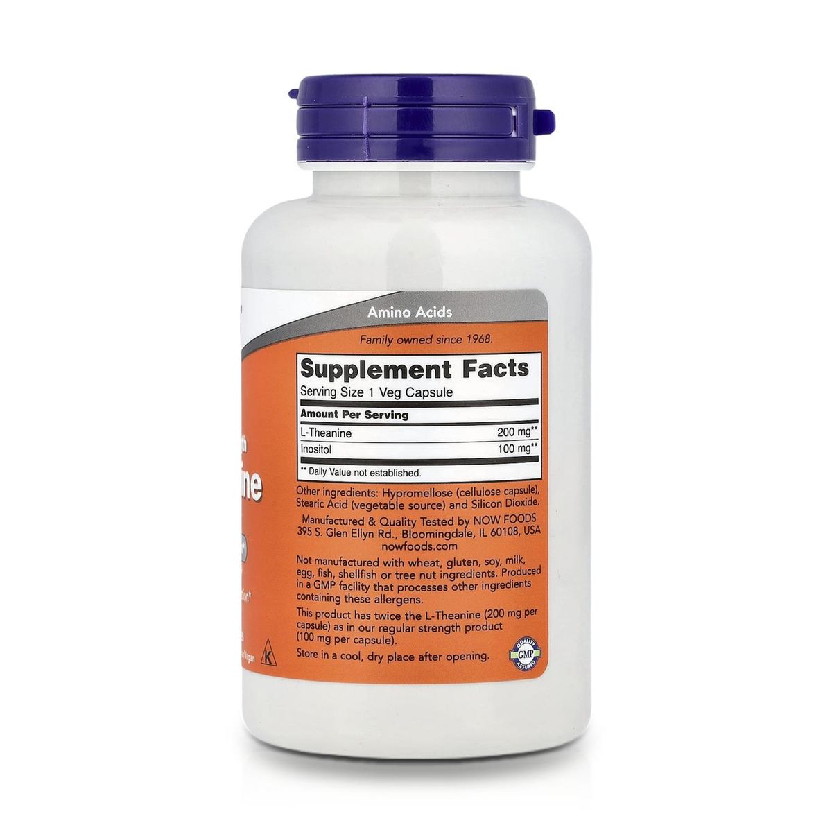 NOW - L-Teanina 200 mg (120 Cápsulas) - NOW Foods