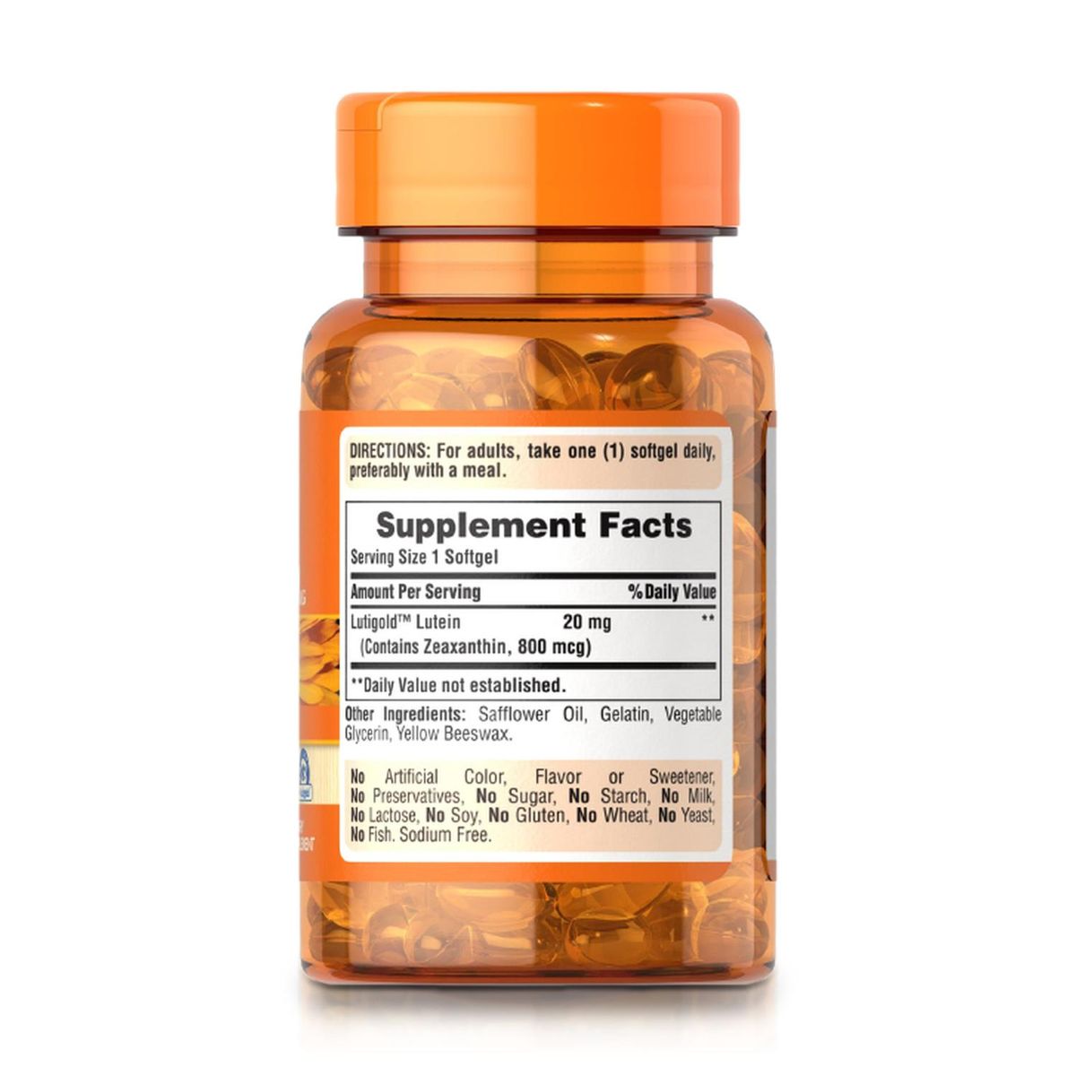 PURITANS PRIDE - Luteína 20 mg + Zeaxantina 800 mcg (120 Softgels) - Puritan's Pride