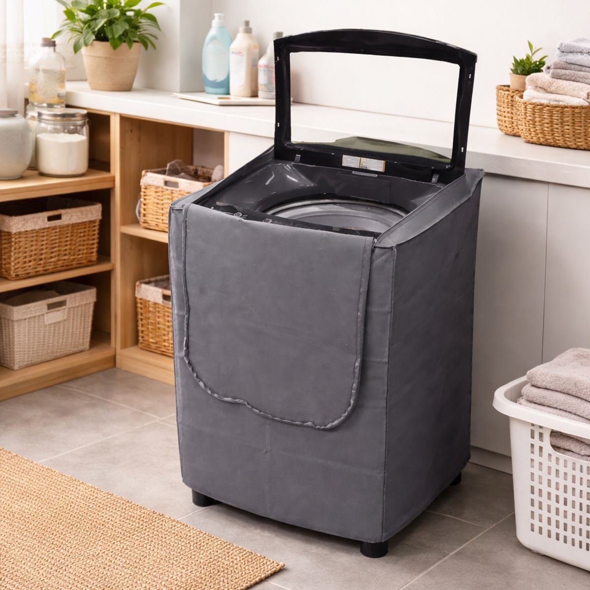 RAPALLO - Funda cobertor para Lavadora carga superior 8 a 13 kilos LONA