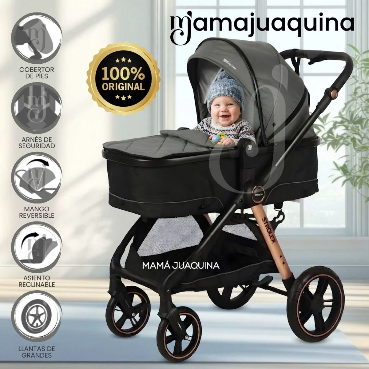 Baby - Coche Moisés Travel System «GERARD» Edición Limitada Dark Gray
