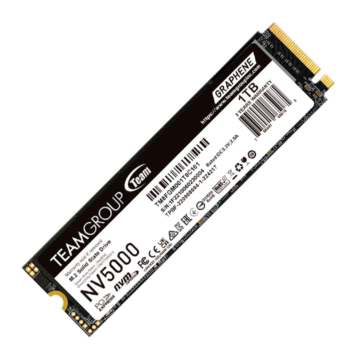 TEAMGROUP - Unidad De Estado Solido Teamgroup Nv5000 M.2 Pcie 4.0 Ssd M.2 1Tb Pcie Gen4X4 Con Nvme