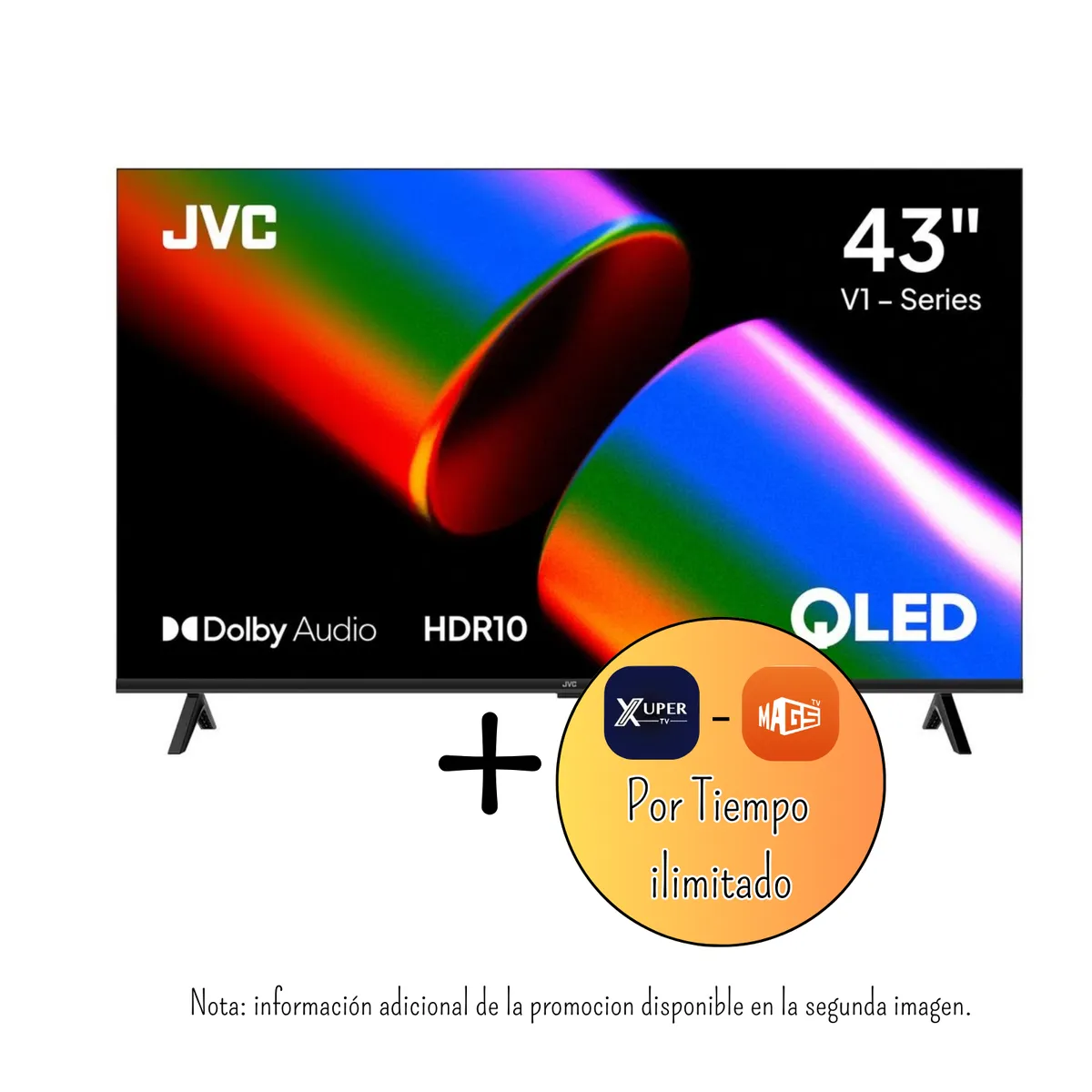 GENERICO - Televisor JVC 43 Pulgadas FHD QLED Google TV Con Mando de Voz LT-43KM4584 + Promoción (Nuevo)