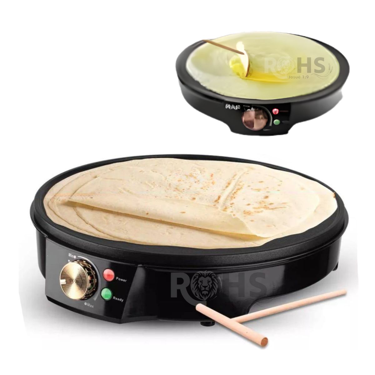 OEM - Crepera Eléctrica RAF 1200W Antiadherente Para Crepes Tortillas Y Desayunos