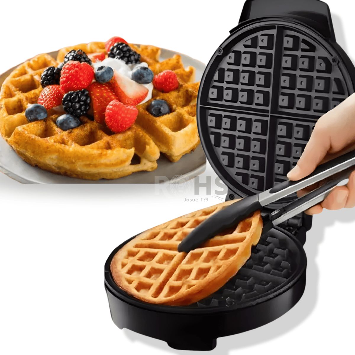 OEM - Wafflera Eléctrica BOMA 1200W Antiadherente Con Termostato Ajustable