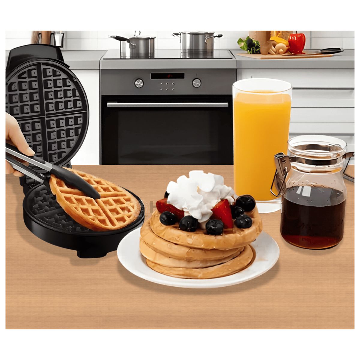 OEM - Wafflera Eléctrica BOMA 1200W Antiadherente Con Termostato Ajustable