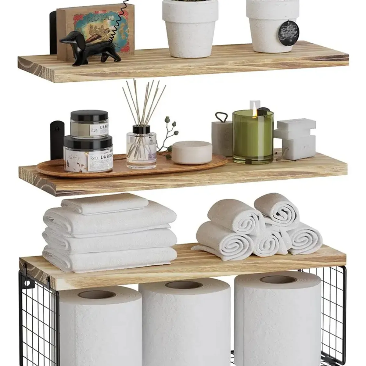 EVERSO - Repisas Flotantes De Pared X3 Estante Organizador Para Baño