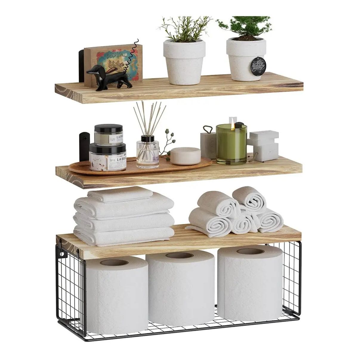 EVERSO - Repisas Flotantes De Pared X3 Estante Organizador Para Baño