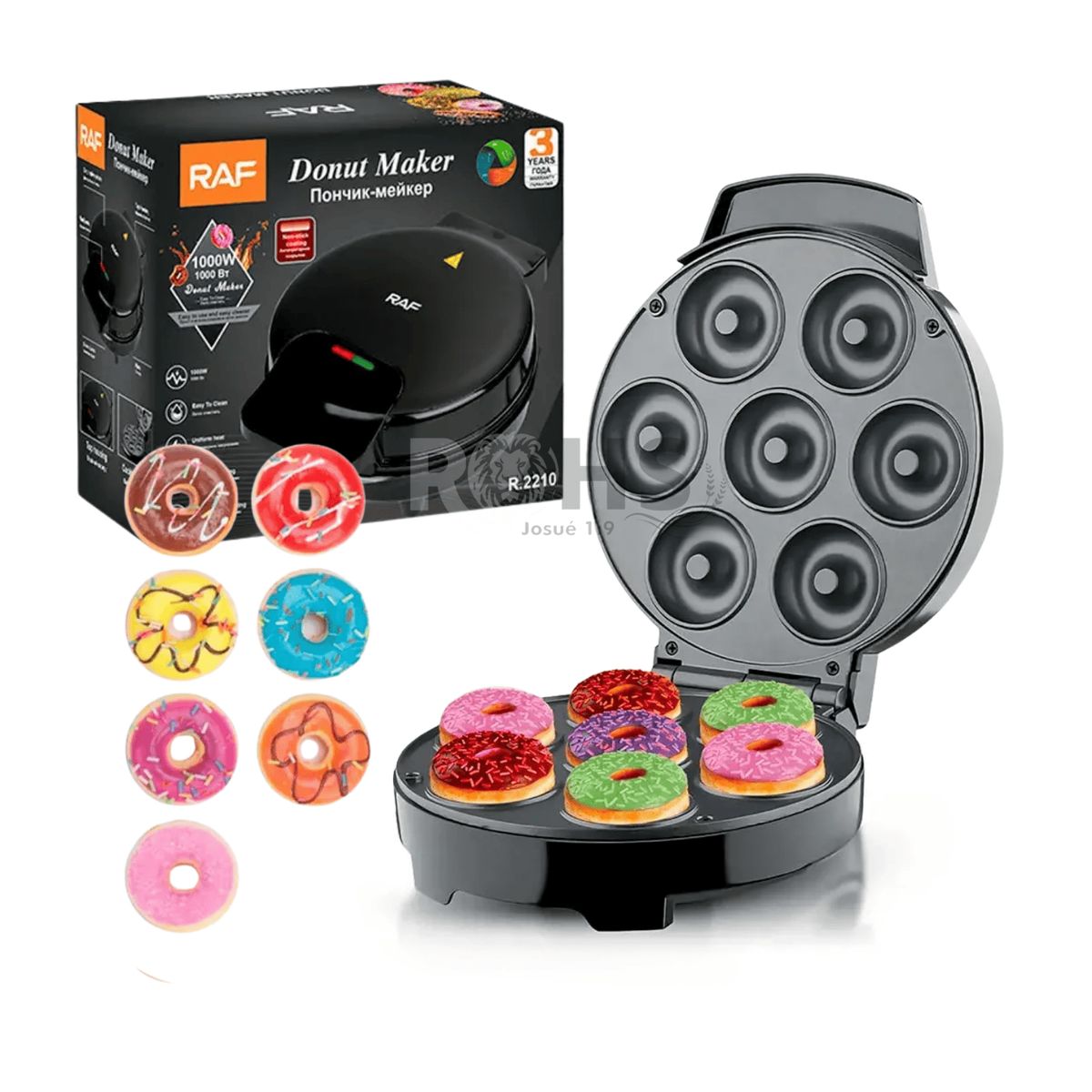OEM - Máquina Circular Para Donas RAF 1000W Antiadherente Eléctrica De 7 Cavidades