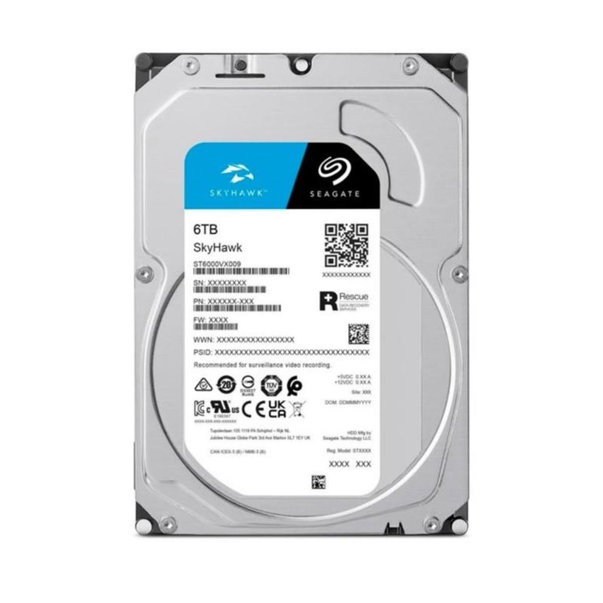 SEAGATE - Disco Duro 6TB Seagate SkyHawk ST6000VX009  Especial para Videovigilancia 247