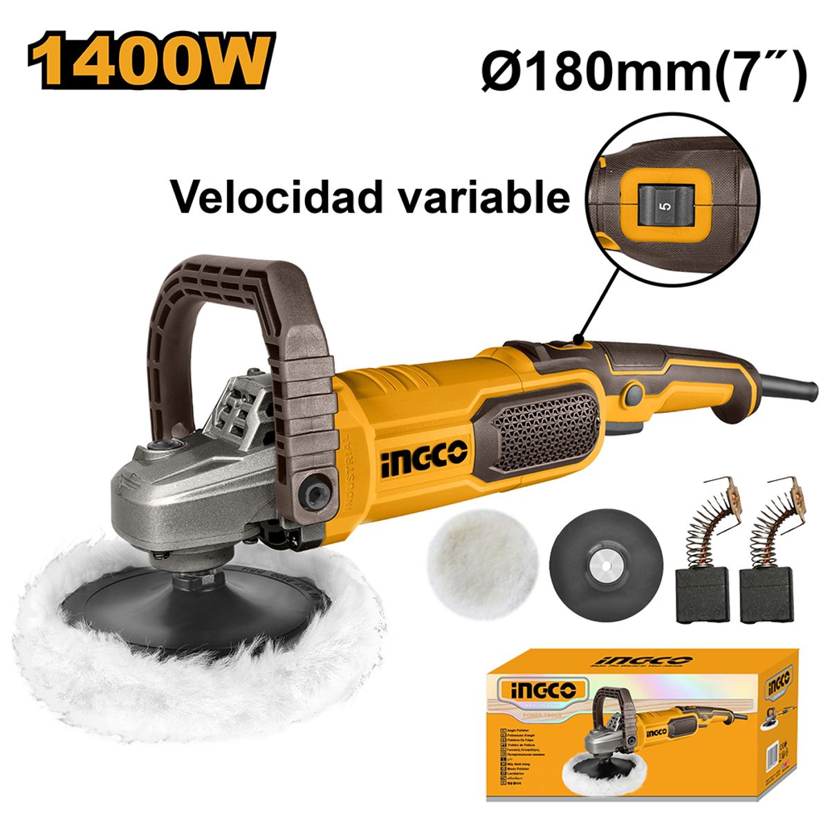 INGCO TOOLS - PULIDORA ANGULAR INGCO 1400W 7 180MM AP140016