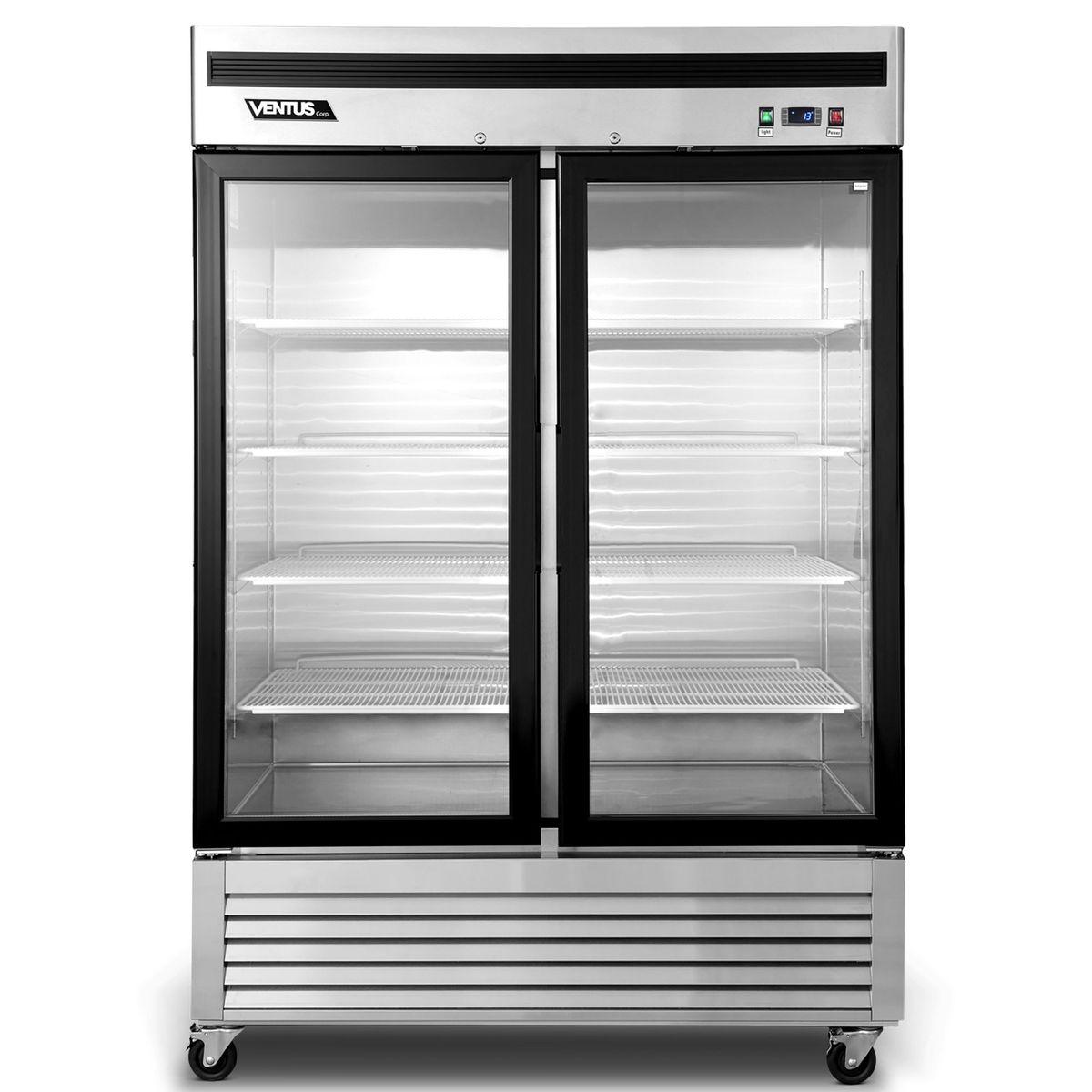 VENTUS - Freezer Acerado Inox 2 puertas de vidrio