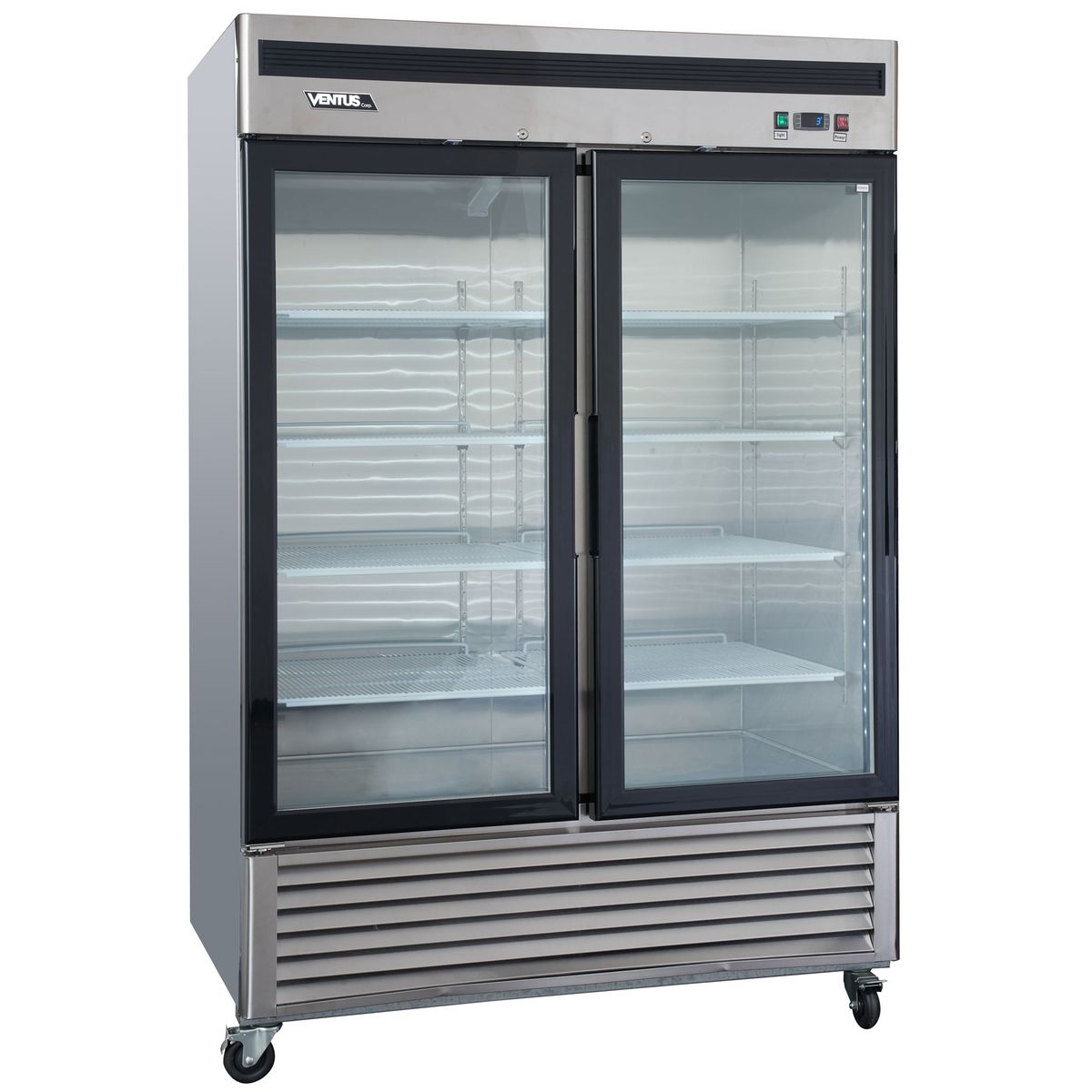 VENTUS - Freezer Acerado Inox 2 puertas de vidrio