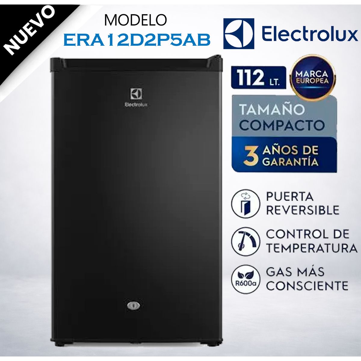 ELECTROLUX - FRIGOBAR 122L EFFICIENT NEGRO  ERA12D2P5AB