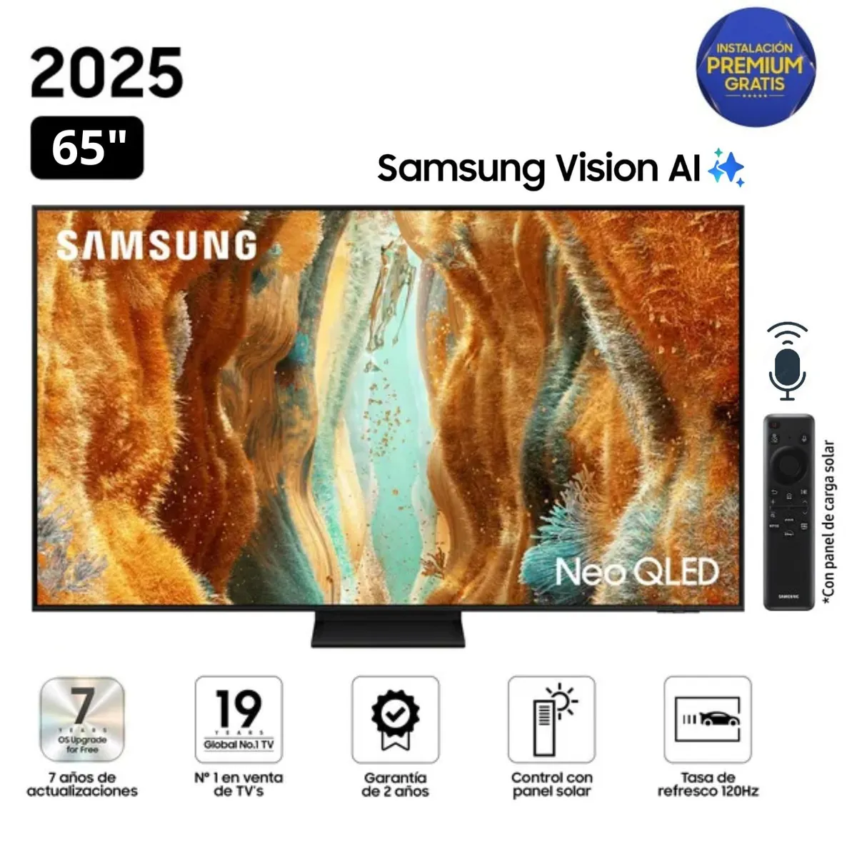 SAMSUNG - Televisor Samsung 65" Neo Qled 4k Vision Ai Smart TV QN65QN70FAGXPE - Nuevo 2025