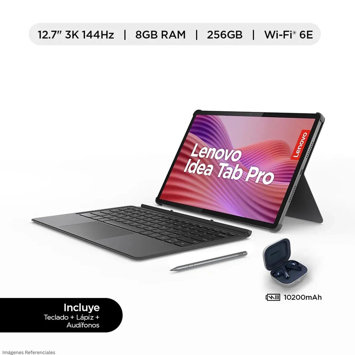 LENOVO - Tablet Lenovo Idea Tab Pro 12.7" 3K 8GB RAM 256GB Android 14 - Gris Luna