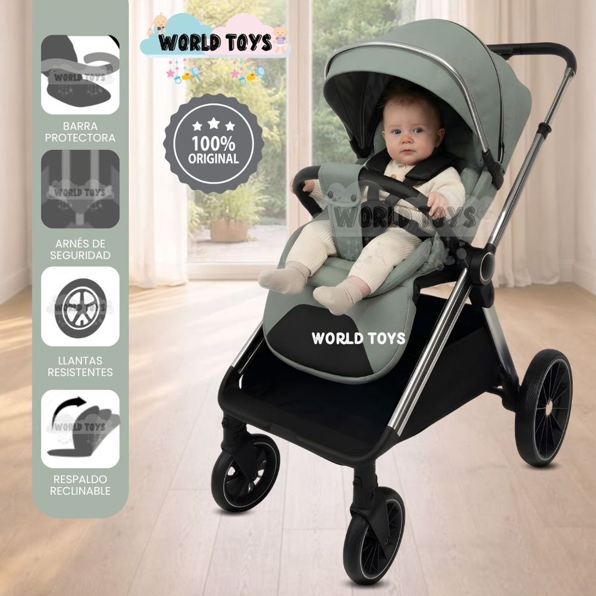 Baby - Coche Moisés Travel System «TAURO» Edición Limitada Green