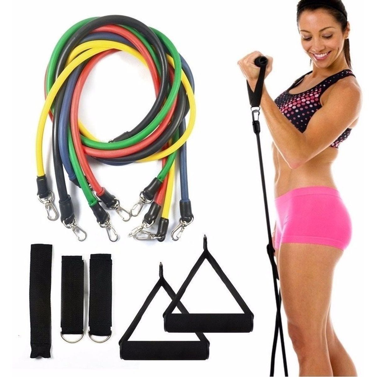 OEM - Set de Bandas de Goma para Gym - Kit Completo de Tonificación y Fuerza con Anclaje de Puerta