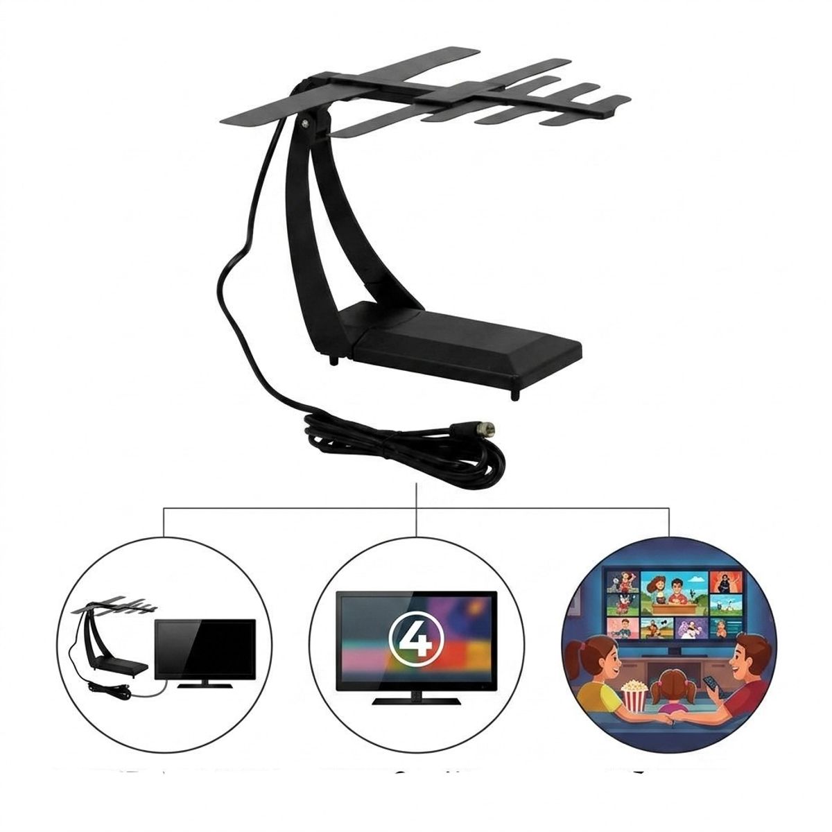 OEM - Antena HDTV Interior de Alta Ganancia para Señal Digital TDT - Calidad de Imagen Superior