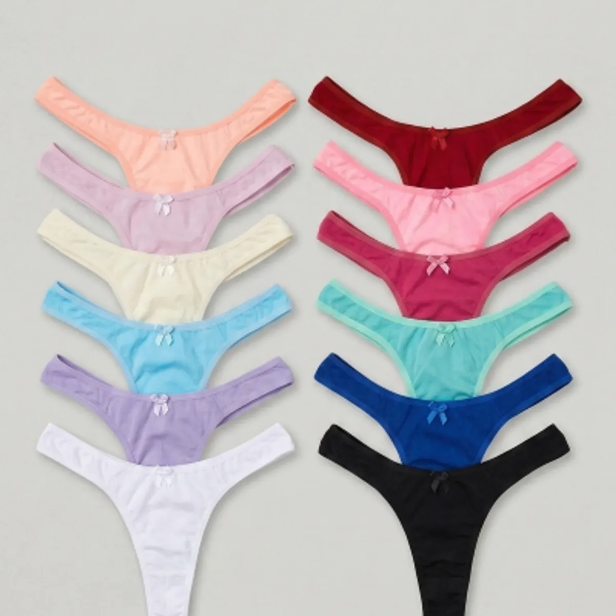 GENERICO - Pack 6 Tanga Semi Hilo Algodón Esencial Colores Variados