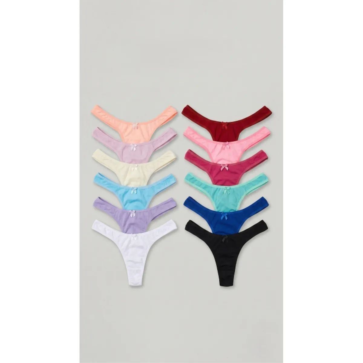 GENERICO - Pack 6 Tanga Semi Hilo Algodón Esencial Colores Variados